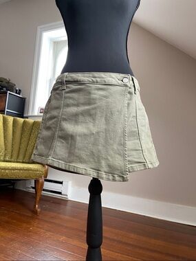 SO Olive Green Wrap-Front Skort